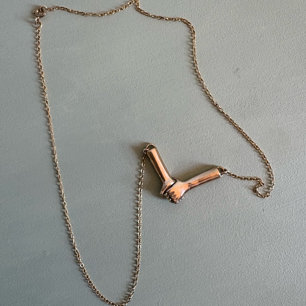 Bronze mimosa hands Necklace by Mimosa Handcrafted